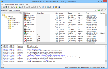 Screenshots of FtpVC, a serverless version control system, which allows joint software development using Internet FTP connections